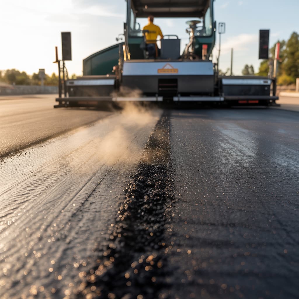 New asphalt paving installation